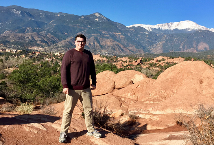 Joel McDonald at Garden of the Gods and Pikes Peak