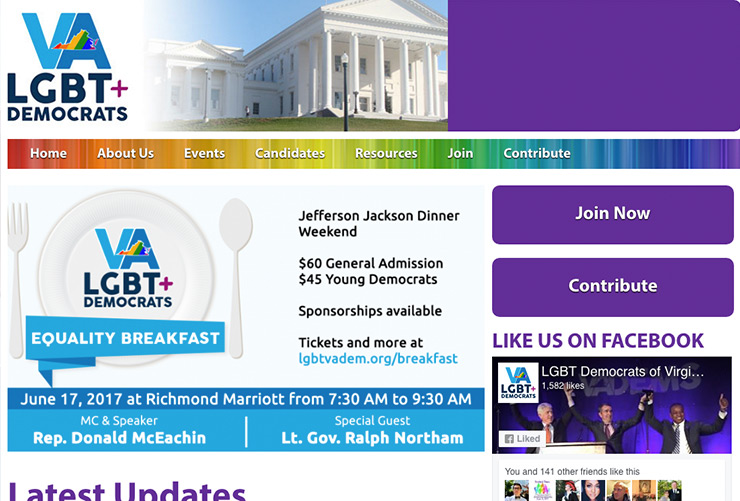 LGBT Democrats of Virginia Web Design and Web Development by Joel McDonald